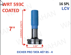 [WRT 593C] REAR TEETH - 16TH x 3.00"-DIA x 7'' - LENGTH - COATED - CANTER-L2