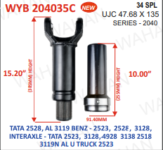 [WYB 204035C] C-2040-34TH-SET-DIA-91.40.mm-LF-15.20'' & BH-10.70''- COATED - 47.68 x 135- B2
