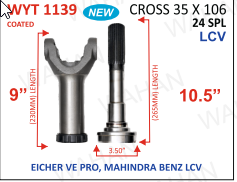[WYT 1139] YOKE & TEETH SET - YOKE-9'' & REAR TEETH-10.5'' X 24 TH X UJC - 35 X 106 X 3.50'' DIA - COATED,VE PRO BENZ