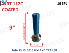 [WRT 112C] REAR TEETH - 16TH x 4"-DIA x 9'' - LENGTH - COATED