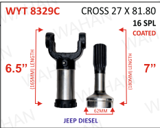 [WYT 8329C] YOKE & TEETH SET - YOKE-6.5'' & REAR TEETH-7.00'' X 16 TH X UJC - 27 X 81.80 X 3.00'' DIA - COATED