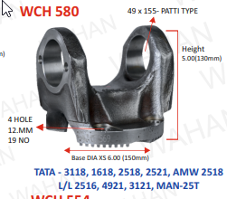 [WCH 580] C.H. - 49 x 155- 5"-H X 6" ROUND  X 4 H 12.MM 
