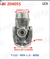 [W 204055] HALF YOKE ASSY - Up Dia-3.74" x Low Dia-6.00" x 4-HOLE x SET OF 3PC C-2040-T-112-UJ-205