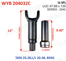 [WYB 204032C] C-2040-34TH-SET-DIA-91.40mm  LF-13.70'' & BH-9.40''-COATED-47.68 x 135