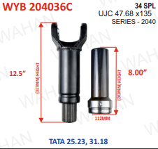 [WYB 204036C] C-2040-34TH-SET-DIA-4.50''-LF-13.00'' & BH-7.75''-COATED - 47.68 x 135