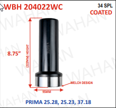[WBH 204022WC] BARREL HOUSING - 34TH x C - 2040 x 95MM-DIA x HEIGHT - 8.75" - COATED - WELCH DESIGN