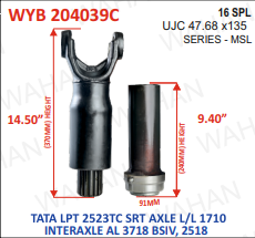 [WYB 204039C] MSL-16TH-SET- LF-16'+BH - 9'' -DIA-4" COATED-B1