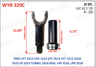 [WYB 320C] R-325-20TH-LF-13''& BH-6.75''-SET-42-120-DIA-4.00''' COATED