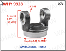 [WHY 9928] HALF YOKE - UJC - 23 X 62 X 3.75"-HEIGHT X 3" DIA