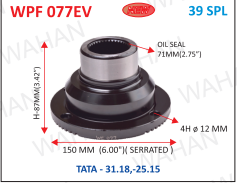 [WPF 077EV] P .FLANGE X 39TH X 6.00" SERR  X 87MM X 4H x 12 MM X 71MM OIL SEAL TATA HYVA/AMW COATED- Q5