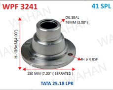 [WPF 3241] P .FLANGE  41TH x 7''- DIA SERR x 105MM-Hx 4H x ½ BSF x 76.MM SEAL OD - I5
