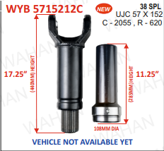 [WYB 5715212C] C - 2055 , R - 620-L.F 17.25 + BH 11''(108)-36-TH x 57 X 152 - SET - COATED