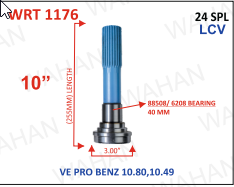 [WRT 1176] REAR TEETH - 24TH x 3"-DIA x 10.50'' - LENGTH