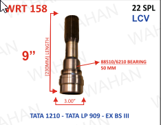 [WRT 158] REAR TEETH - 22TH x 2.75"-DIA x 9'' - LENGTH - 88510 / 6210 BEARING - 50MM