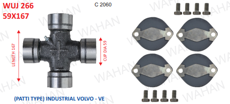 [WUJ 266] UJC - 59 x 167 X C 2060 X WELD PLATE DESIGN - W/ BOLTS