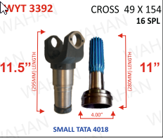 [WYT 3392] YOKE & TEETH SET - YOKE-10'' & REAR TEETH-9'' X 30 TH X UJC - 41.28 X 126 X 4.00'' DIA - COATED - S 1710