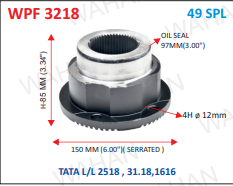 [WPF 3218] P .FLANGE  49TH - BASE 6.00" SERR - 85MM-H - 4HX12MM - OIL SEAL - 97MM